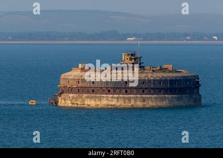 Horse Sand Fort in the Solent, Portsmouth, Hampshire, England, United Kingdom Stock Photo