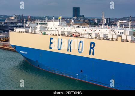 Car Carrier, Southampton docks, Hampshire, England, United Kingdom Stock Photo