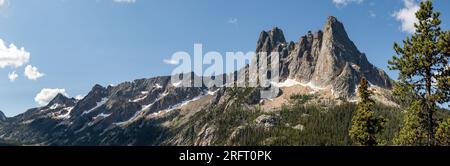Washington Pass in the Okanogan National Forest From HWY 20 Overlook - Liberty Bell Stock Photo