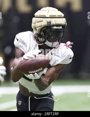 Metairie, USA. 05th Aug, 2023. Tight end Juwan Johnson (83) catches a pass  during New Orleans Saints training camp at the Ochsner Sports Performance  Center Indoor Facility in Metairie, Louisiana on Saturday