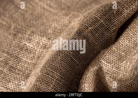 Grey linen fabric for sewing clothes and other things, linen fabric for the production of various kinds of goods Stock Photo