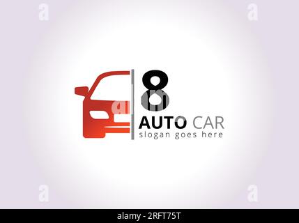 Letter 8 Car Logo Design Template Inspiration, Vector Illustration, Vehicle Logo, Automotive Logo Stock Vector
