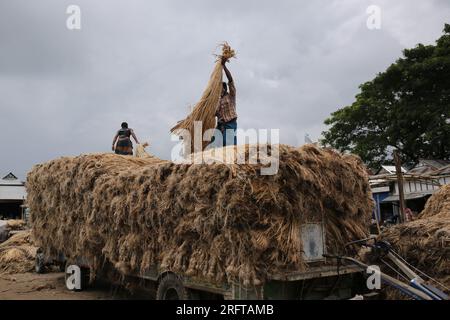 The jute industry  Historically and culturally important industry in Bangladesh. Jute one of the country's biggest industries and major export item. Stock Photo