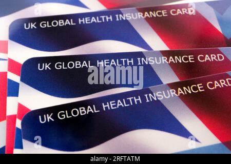 UK Global Health Insurance Card GHIC. The Insurance card which let you get state healthcare in Europe at a reduced cost or for free. Stafford, United Stock Photo