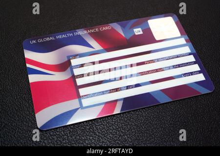 UK Global Health Insurance Card GHIC. The Insurance card which let you get state healthcare in Europe at a reduced cost or for free. Stafford, United Stock Photo