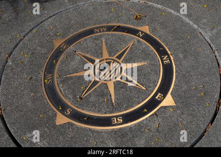 compass rose in the pavement sidewalk at junction of state street and ...