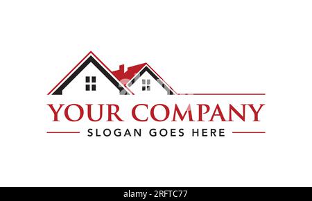Real Estate Brokerage, Roofing, Realtor, Vector Icon Logo Template Stock Vector