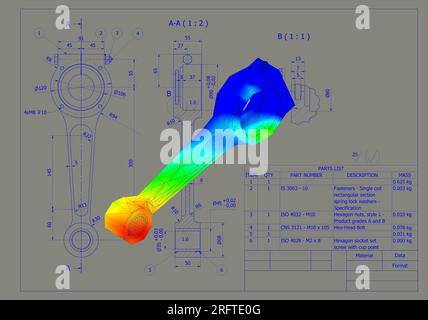 finite element method, FEM, analysis connecting rod crank for friction ...
