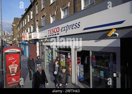 Exterior of Tesco express at High Street in Sevensisters Road ,London, UK Stock Photo