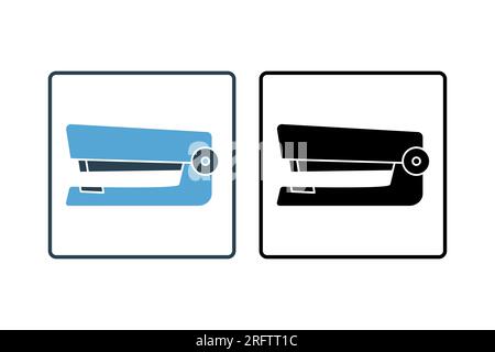 stapler icon. Icon related to stationery. solid icon style. Simple vector design editable Stock Vector