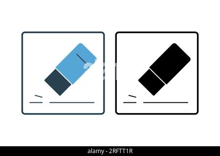 Eraser icon. Icon related to stationery. solid icon style. Simple vector design editable Stock Vector