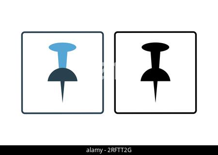 pin icon. Icon related to stationery. line icon style. Simple vector design editable Stock Vector