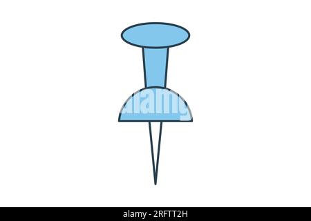 pin icon. Icon related to stationery. flat line icon style. Simple vector design editable Stock Vector