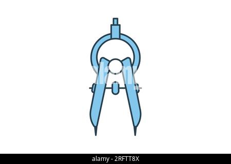 divider icon. Icon related to stationery. flat line icon style. Simple vector design editable Stock Vector