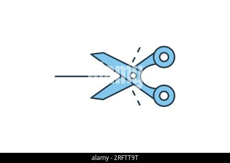 scissors icon. Icon related to stationery. flat line icon style. Simple vector design editable Stock Vector