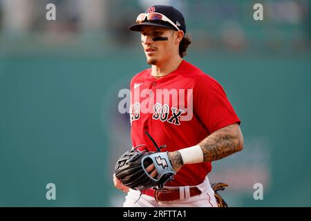 Boston Red Sox Jarren Duran during a baseball game at Fenway Park, Monday,  May 15, 2023, in Boston. (AP Photo/Charles Krupa Stock Photo - Alamy