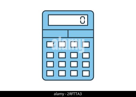 calculator icon. Icon related to stationery. flat line icon style. Simple vector design editable Stock Vector