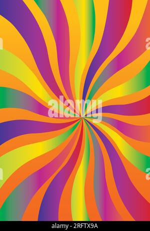 abstract background of rainbow colored sun rays. Vector illustration Stock Vector
