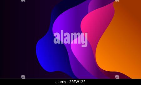 Artistic twilight colors gradient geometric abstract presentation background Stock Vector
