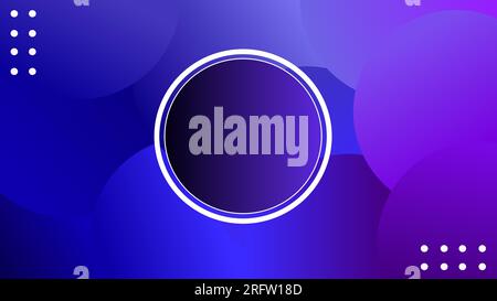 Overlay multiple blue and purple gradient circles abstract geometric background Stock Vector