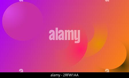Sunset twilight gradient background with artistic geometric circles fading Stock Vector