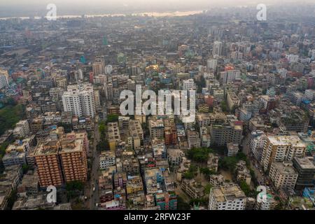 Aerial view of Dhaka, the capital city og Bangladesh. Stock Photo