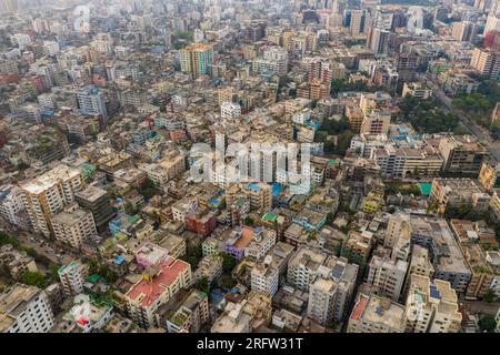 Aerial view of Dhaka, the capital city og Bangladesh. Stock Photo