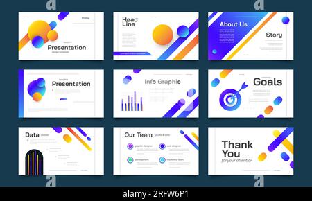 Modern and Colorful Presentation Template Design with Infographic Elements. Use for Presentation, Branding, Marketing, Advertising, Annual Report Stock Vector