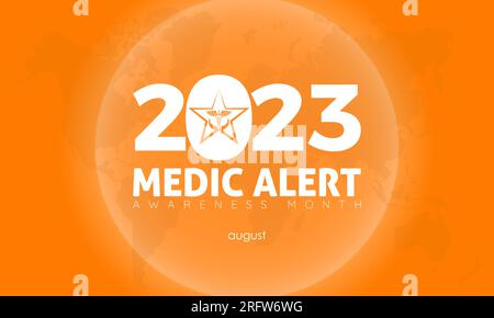 2023 Concept Medic Alert awareness month vector design illustration. Medical prevention concept for alertness, first aid or medical emergency Stock Vector