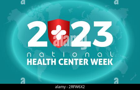 2023 Concept National Health Center Week vector design illustration. Health care concept for life, pandemic or medical emergency Stock Vector