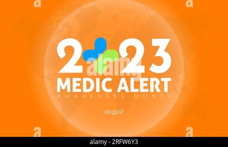 2023 Concept Medic Alert awareness month vector design illustration. Medical prevention concept for alertness, first aid or medical emergency Stock Vector