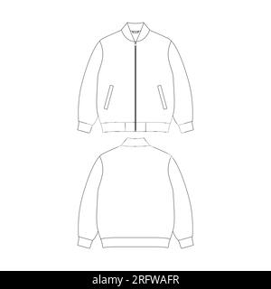 Template ska jacket vector illustration flat design outline clothing collection Stock Vector