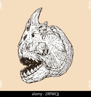 piranha skull head vector illustration Stock Vector
