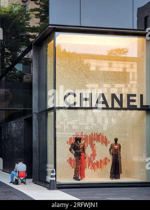 Paris, France, Chanel Store Front Windows, Fashion Display Stock