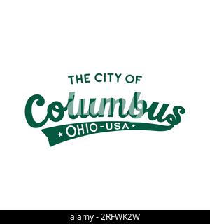 Columbus, Ohio, USA lettering design. Columbus typography design ...