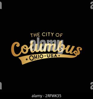 Vector logo for Columbus, black decorative badge with outline ...