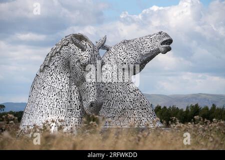 The Kelpies, largest equine sculptures in the world, Falkirk, Scotland Stock Photo