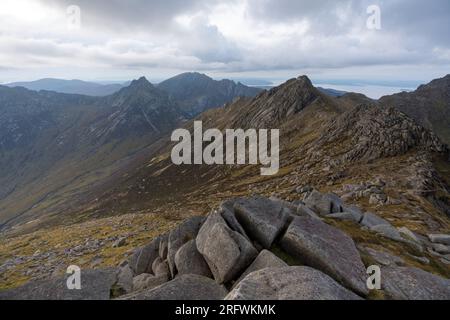 Looking along the Goatfell ridge, Isle of arran Stock Photo