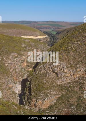 The Tradouw Pass (Womens Pass in the old Khoi language) joins the towns of Barrydale and Swellendam in the Western Cape Province of South Africa. Stock Photo