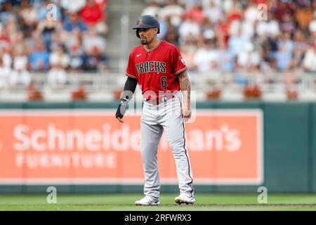 Minneapolis, USA. 05th Aug, 2023. Minnesota Twins catcher Ryan Jeffers (27)  reacts during a MLB regular season game between the Arizona Diamondbacks  and Minnesota Twins, Saturday, August 5, 2023 in Minneapolis, MN. (