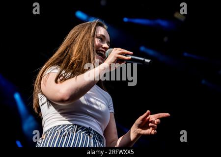 Skanderborg, Denmark. 05th Aug, 2023. The Norwegian singer and songwriter Sigrid performs a live concert during the Danish music festival SmukFest 2023 in Skanderborg. (Photo Credit: Gonzales Photo/Alamy Live News Stock Photo