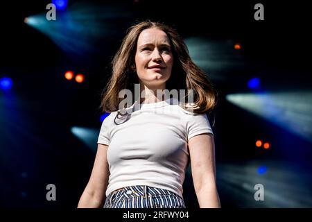 Skanderborg, Denmark. 05th Aug, 2023. The Norwegian singer and songwriter Sigrid performs a live concert during the Danish music festival SmukFest 2023 in Skanderborg. (Photo Credit: Gonzales Photo/Alamy Live News Stock Photo