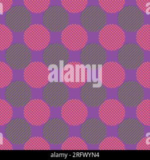 Riso graph style seamless pattern. Vector Modern background for design and card, covers, package, wrapping paper.  Stock Vector