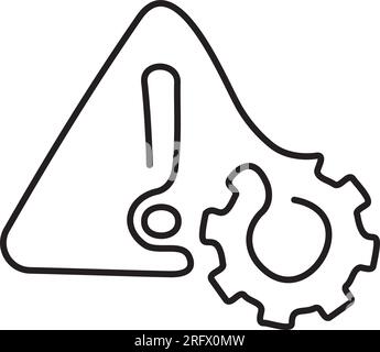Gear attention one line icon. Simple one line vector icon Stock Vector