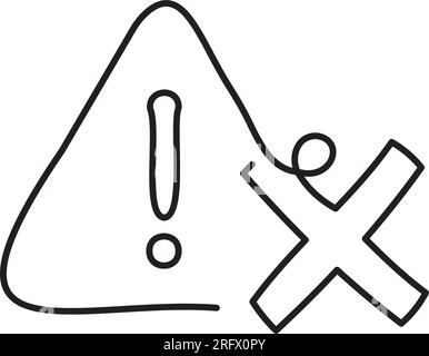 Attention one line, x one line icon. Simple one line vector icon Stock Vector