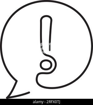 Text bubble one line icon, attention one line icon. Simple one line vector icon Stock Vector
