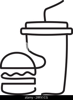Fast food one line, online food one line. Simple one line vector icon Stock Vector