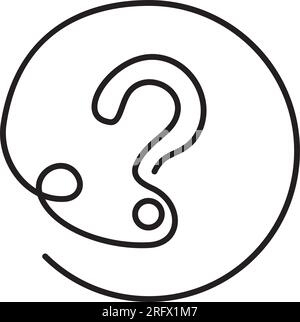 Question one line. Simple one line vector icon Stock Vector