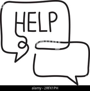 Chat help one line icon, help one line. Simple one line vector icon Stock Vector