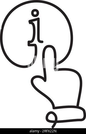 Touch info button icon, one line touch icon. Simple one line vector icon Stock Vector